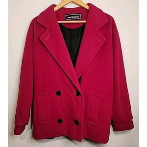 Vintage Macintosh Peacoat Womens Pink Coat 100% Wool Jacket 14 Large Extra Large